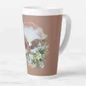 Waterverf Witte Arend Ingelijst Boeket Latte Mok (Rechterhoek)