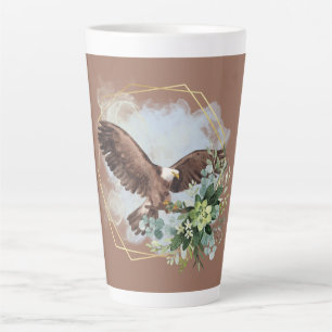 Waterverf Witte Arend Ingelijst Boeket  Latte Mok