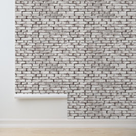 Waterverf Witte bakstenen Patronen Grijs Elegant Behang
