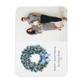 Waterverf Witte Berry Krans Happy Hanukkah Foto Magneet (Verticaal)