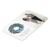 Waterverf Witte Berry Krans Happy Hanukkah Foto Magneet (Linkerzijde)