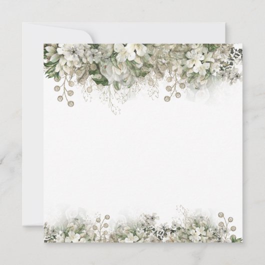 Waterverf Witte Bloem Bruids Douche Uitnodiging (Achterkant)