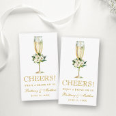 Waterverf Witte Bloemen Bruiloft Drink Ticket Kaar Informatiekaartje