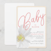 Waterverf Witte Bloemen Chic Baby in Bloom Kaart (Voorkant / Achterkant)