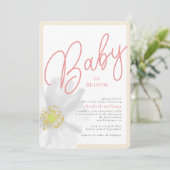 Waterverf Witte Bloemen Chic Baby in Bloom Kaart (Staand voorkant)