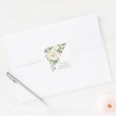 Waterverf Witte bloemen Eucalyptu Foliage Weddensc Vierkante Sticker (Envelop)