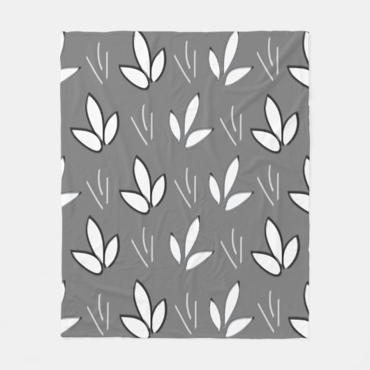 Waterverf witte bloemen fleece deken (Voorkant)