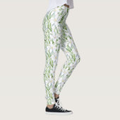  Waterverf witte bloemen gepersonaliseerd Leggings (Rechts)