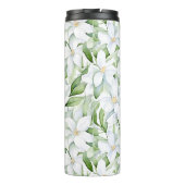 Waterverf witte bloemen gepersonaliseerd Thermosbeker (Achterkant)
