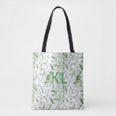  Waterverf witte bloemen gepersonaliseerd Tote Bag (Voorkant)