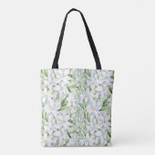 Waterverf witte bloemen gepersonaliseerd Tote Bag (Achterkant)
