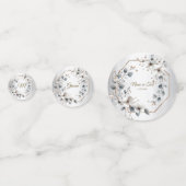 Waterverf Witte Bloemen Gouden Lijst Zilver Blauwg Confetti (Achterkanten)