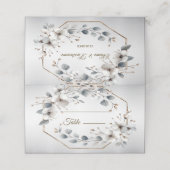 Waterverf Witte Bloemen Gouden Lijst Zilver Blauwg Plaatskaartje (Buitenkant ongevouwen)