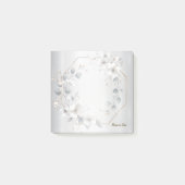 Waterverf Witte Bloemen Gouden Lijst Zilver Blauwg Post-it® Notes (Voorkant)
