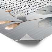 Waterverf Witte Bloemen Gouden Lijst Zilver Blauwg Poster (Hoek)