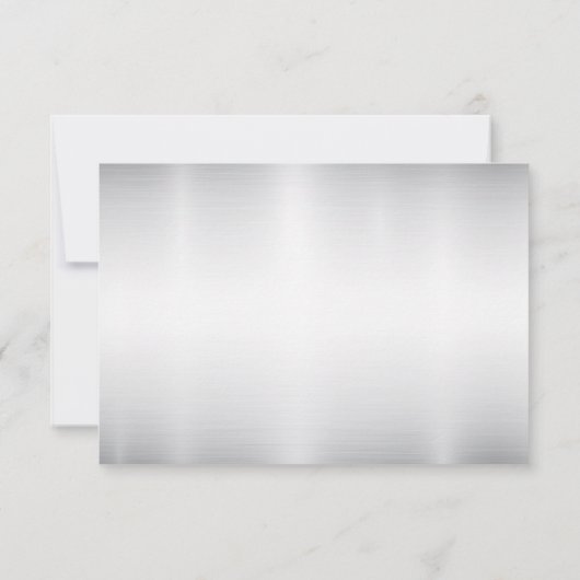 Waterverf Witte Bloemen Gouden Lijst Zilver Blauwg RSVP Kaartje (Achterkant)