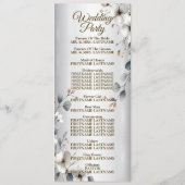 Waterverf Witte Bloemen Gouden Lijst Zilveren brui Programmakaart (Achterkant)