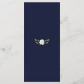 Waterverf Witte Bloemen Groene Krans Trouwen Menu (Achterkant)