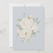 Waterverf witte bloemen, lichtblauw Bewaar de datu Kaart (Achterkant)