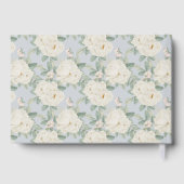 Waterverf witte bloemen, lichtblauw gastenboek (Achterkant)