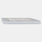 Waterverf witte bloemen, lichtblauw gastenboek (Rug)