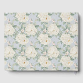 Waterverf witte bloemen, lichtblauw gastenboek (Achterkant)