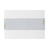 Waterverf witte bloemen, lichtblauwe bruiloft uitnodigingen wikkel (Achterkant Voorbeeld)