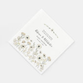 Waterverf Witte Bloemen neutraal gender baby showe Servet (Hoek)