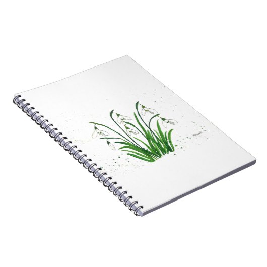 Waterverf witte bloemen notitieboek (Rechterzijde)