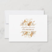 Waterverf Witte Bloemen Pampas Gras Verjaardag RSVP Kaartje