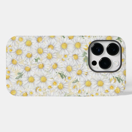 waterverf witte bloemen patroon Case-Mate iPhone case (Achterkant (horizontaal))