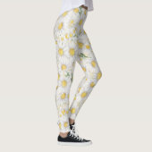 waterverf witte bloemen patroon leggings (Rechts)