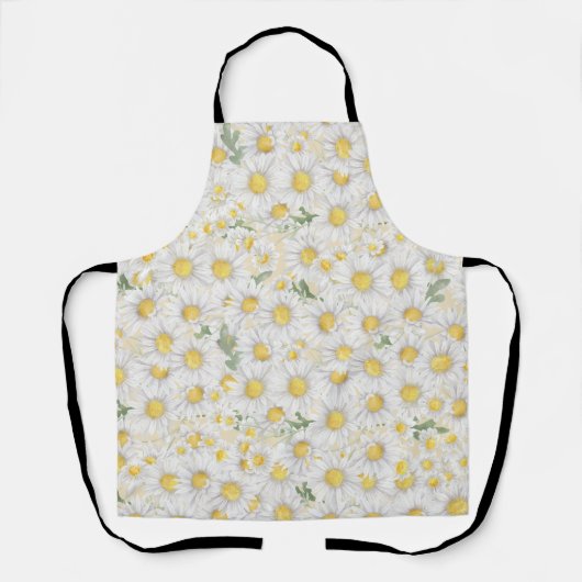 waterverf witte bloemen patroon schort (Voorkant)