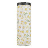 waterverf witte bloemen patroon thermosbeker (Achterkant)