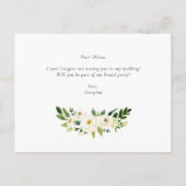 Waterverf Witte Bloemen Persoonlijke Begeleider Uitnodiging Briefkaart (Achterkant)