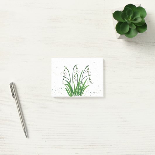 Waterverf witte bloemen post-it® notes (Kantoor)