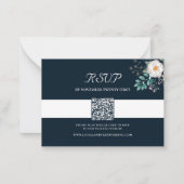 Waterverf witte bloemen QR scan RSVP Notitiekaartje (Voorkant)