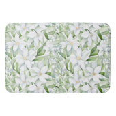  Waterverf Witte Bloemen Salie Groen Blad Badmat (Voorkant)