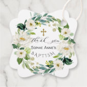 Waterverf Witte bloemen Warm kruis Bedankjes Labels (Achterkant)