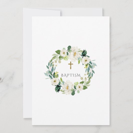 Waterverf Witte bloemen Warm kruis Kaart (Achterkant)