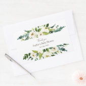 Waterverf Witte Bloemenframe BABY SHOWER Rechthoekige Sticker (Envelop)