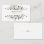 Waterverf Witte Bloemenframe Trouwwebsite Visitekaartje (Voorkant / Achterkant)