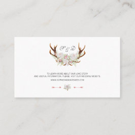 Waterverf Witte Bloemengewei Huwelijkswebsite Visitekaartje