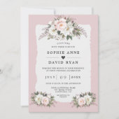 Waterverf Witte Blozende Bloemen Bruiloft Kaart (Voorkant)