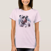 Waterverf Witte Boxer Hond  T-shirt (Voorkant)