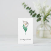 Waterverf, witte Calla lelie bloem visitekaartje (Staand voorkant)