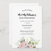 Waterverf Witte Calla Lelie Rozen 50ste Verjaardag Kaart (Voorkant / Achterkant)