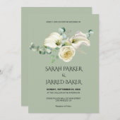 Waterverf Witte Calla Lilies Boeket Bruiloft Kaart (Voorkant / Achterkant)