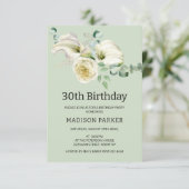 Waterverf Witte Calla Lilies Boeket Verjaardag Kaart (Staand voorkant)