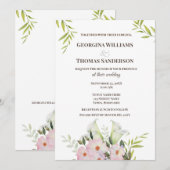 Waterverf Witte Calla Lilies Kaart (Voorkant / Achterkant)